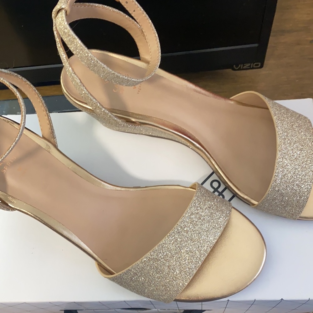 Gold Wedge Heels - Picture 3 of 4